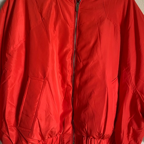 New Look Orange Puffer Bomber Zip Up Cropped Gorpcore Streetwear Jacket L - Picture 5 of 14